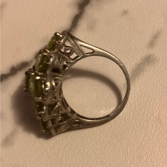 Exquisite925💚&14kGreen Peridot Ring!Size8aprox Era1890 - Picture 11 of 16